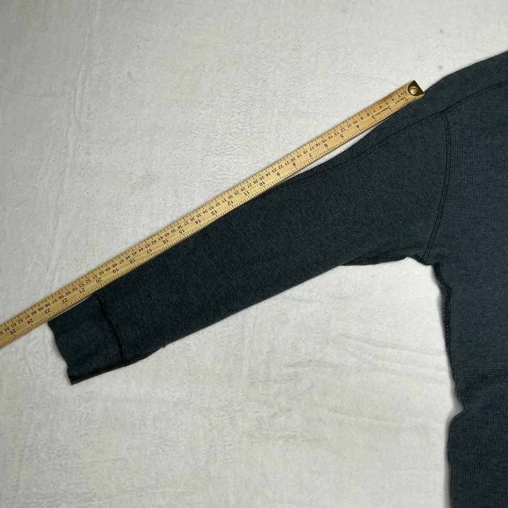 Polo Ralph Lauren Mens Gray Waffle Knit Thermal Long‎ Sleeve Sleepwear Shirt L